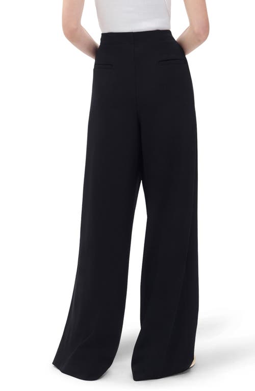 Rag & Bone Irina Contrast Stitch Straight Leg Pants In Black