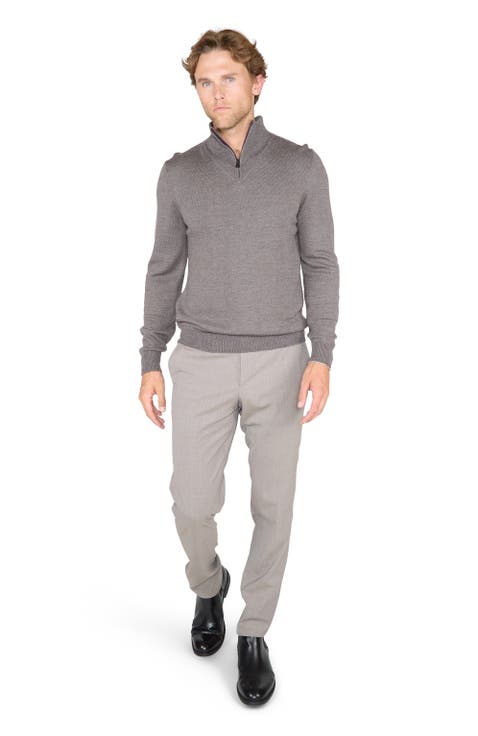 Quest Fully Fashioned Quarter-zip Merino Sweater