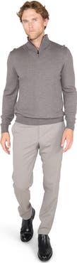Lords of Harlech Quest Fully Fashioned Quarter-zip Merino Sweater