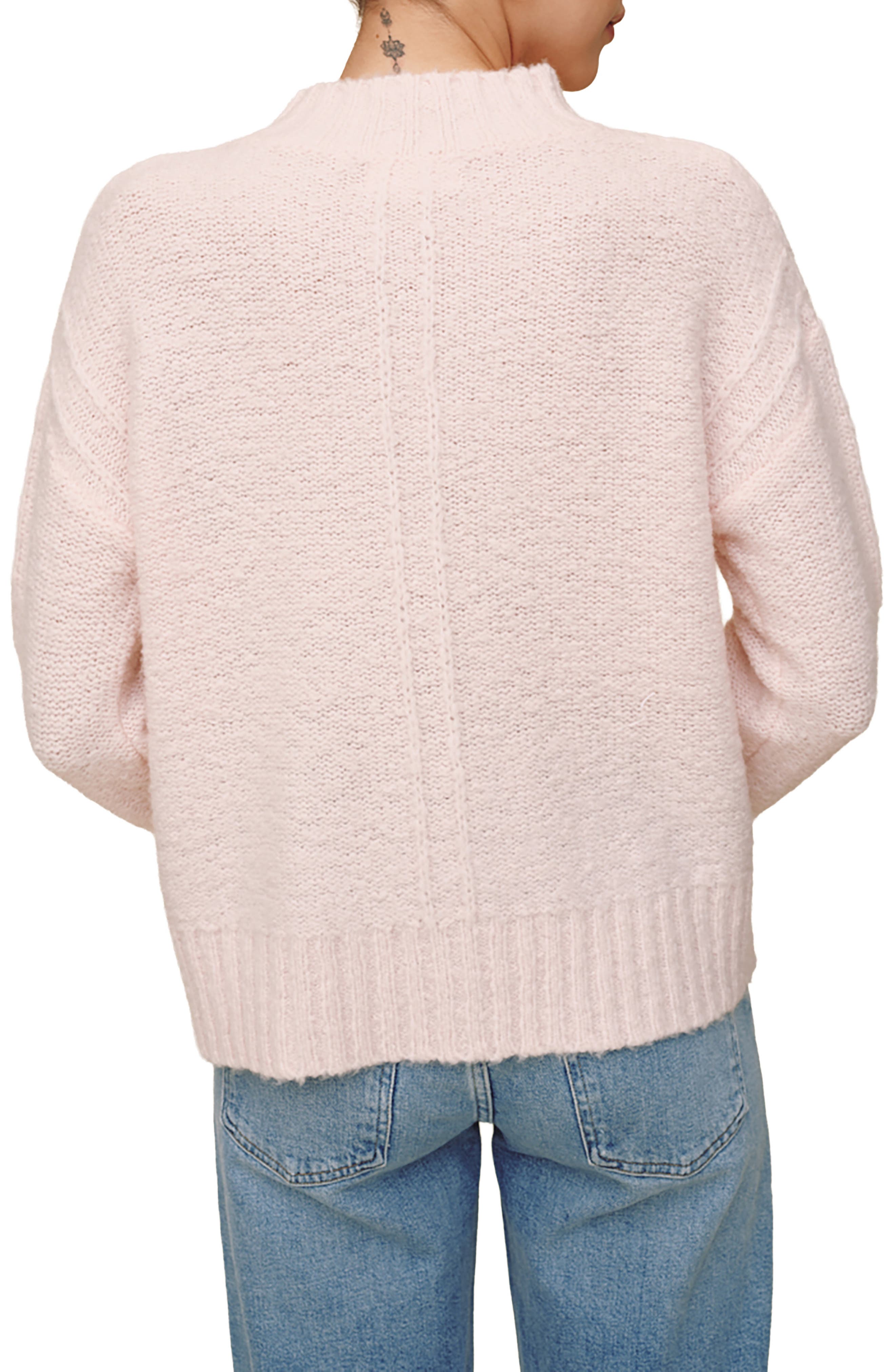 Mock Neck Merino Wool Blend Sweater - image 2