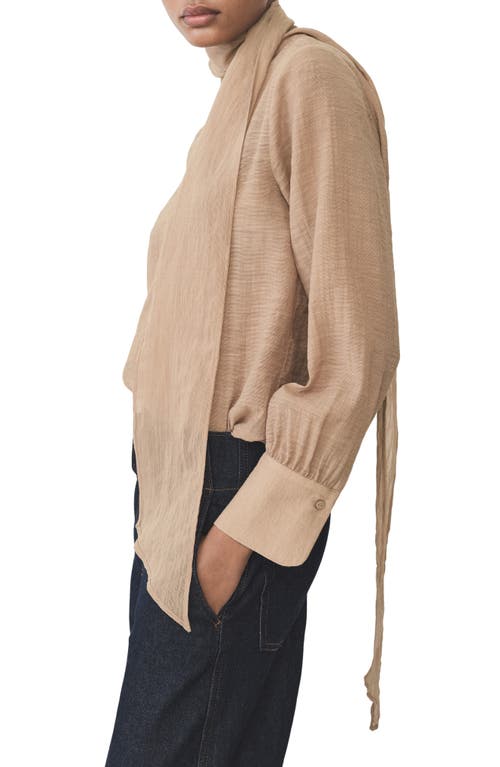 Shop Mango Long Sleeve Bow Neck Shirt