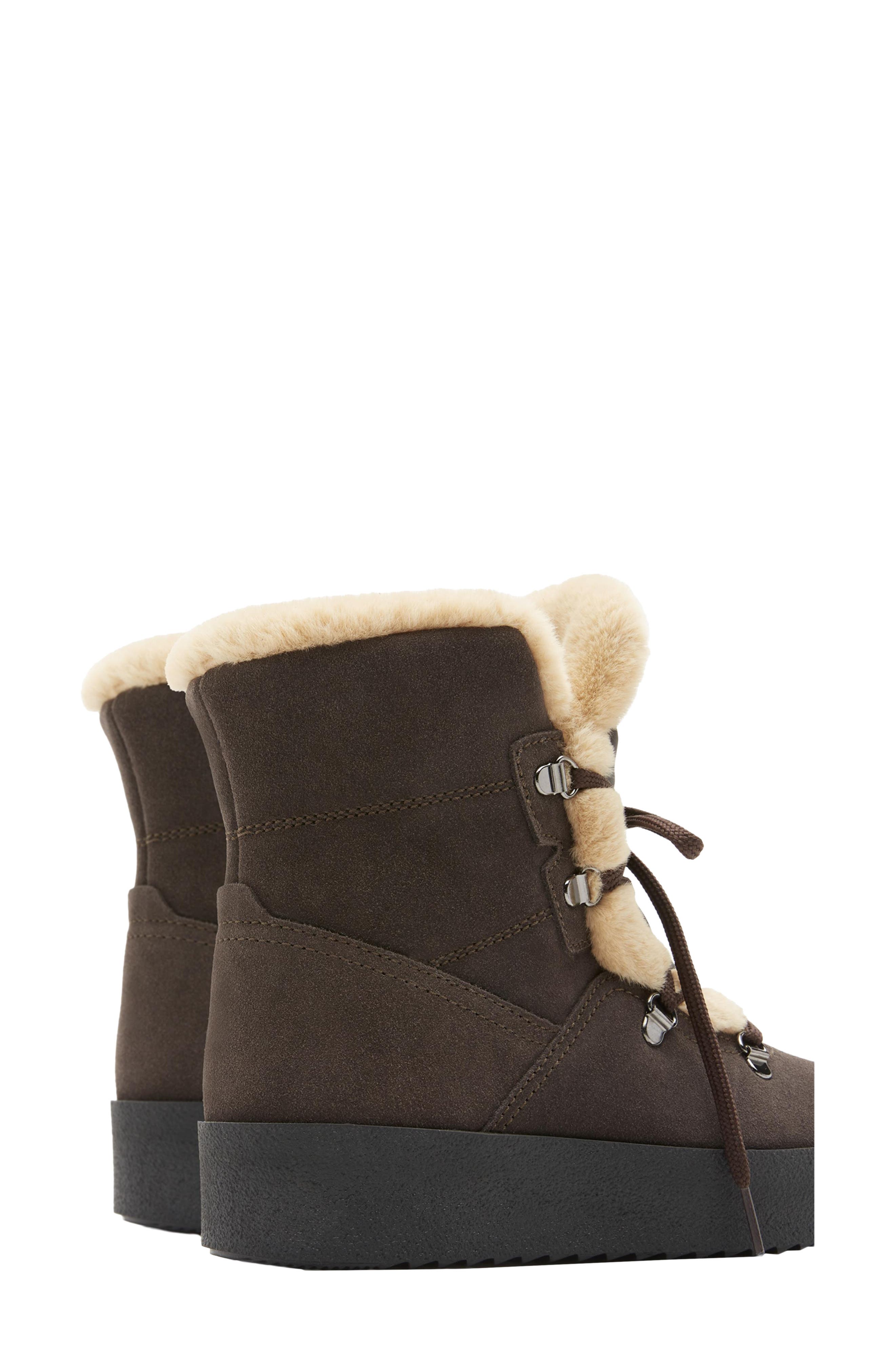 Exceptional Leather Boot with Genuine Shearling Trim, Alternate, color, BRUNETTE SUEDE
