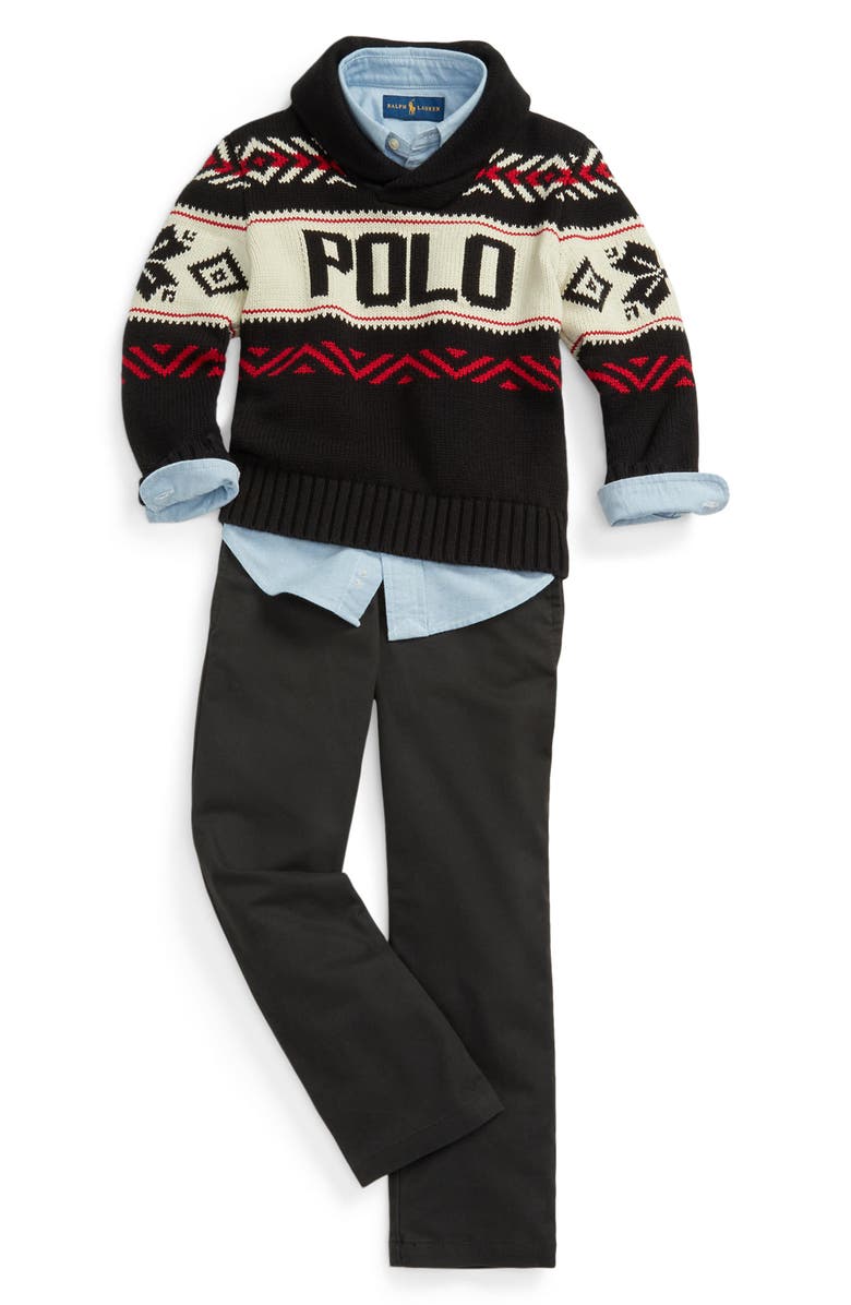 Polo Ralph Lauren Kids' Cotton Oxford Button-Down Shirt, Alternate, color, Blue