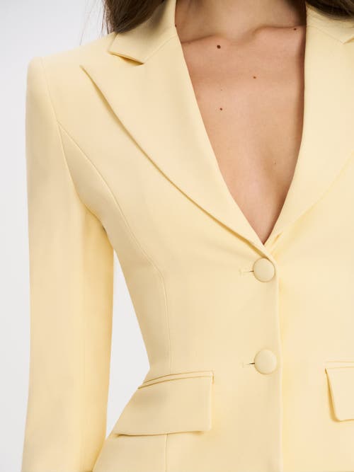 Miss Circle Quinne Tailored Business Casual Slim Blazer In Yellow