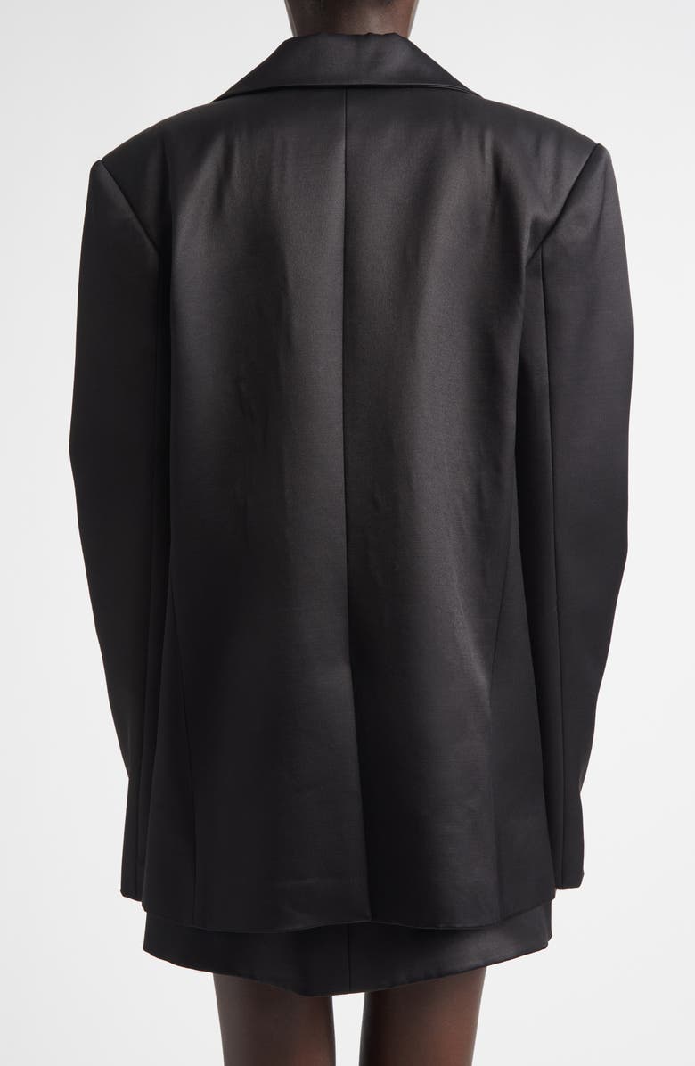 Brandon Maxwell The Elliot Double Breasted Virgin Wool & Silk Evening Jacket, Alternate, color, Black