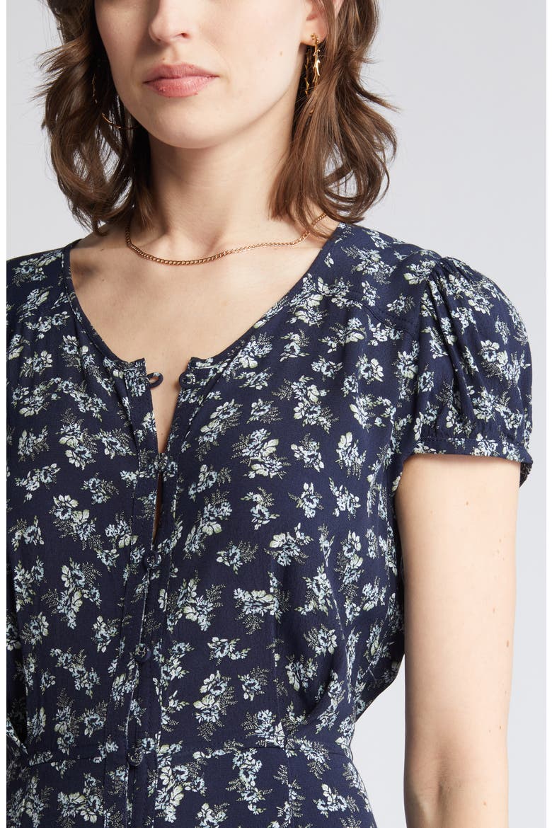 Floral Woven Maxi Dress, Alternate, color, NAVY- BEIGE LILLITH FLORAL