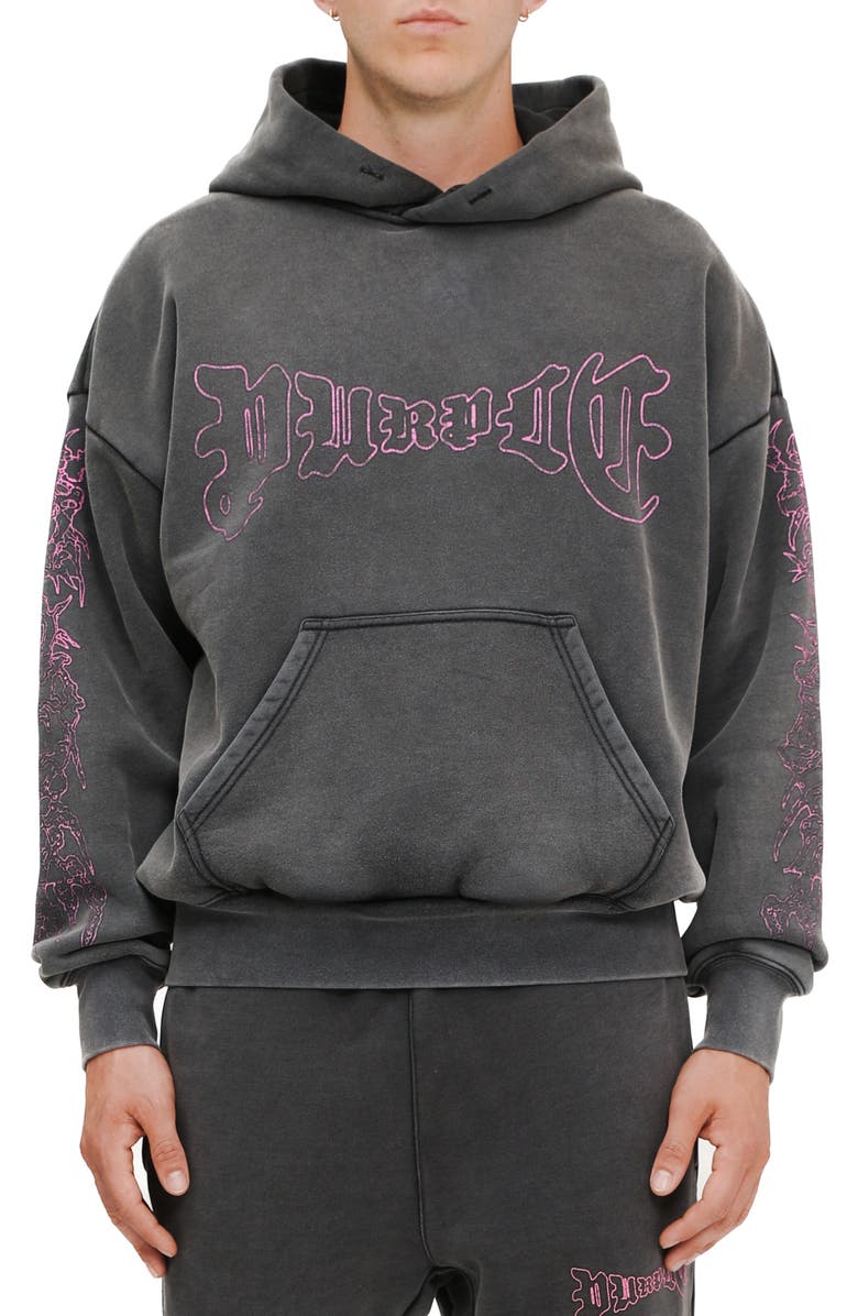 PURPLE BRAND Logo Cotton Graphic Hoodie, Main, color, 