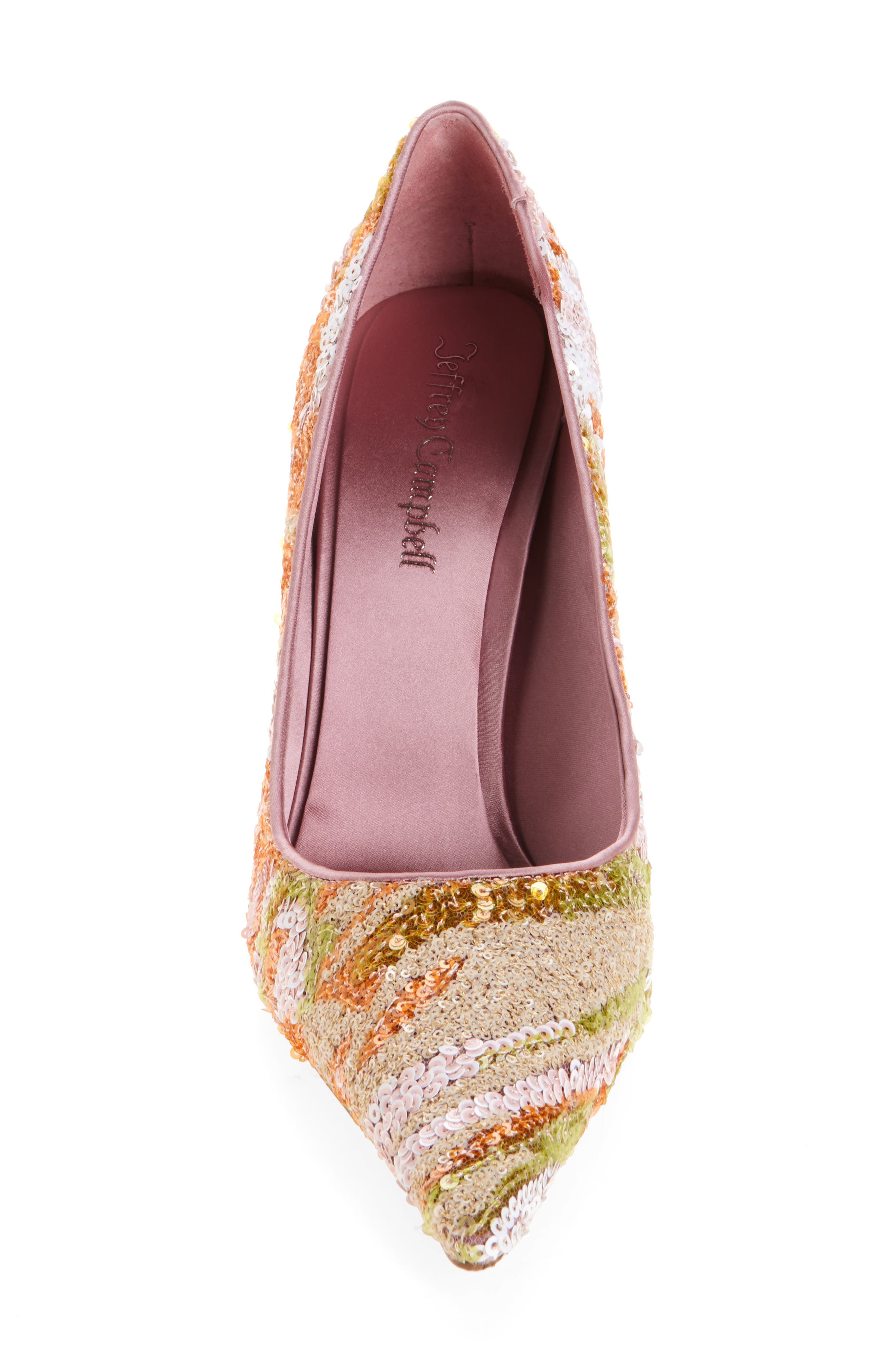 Good Sequin Pointed Toe Pump, Alternate, color, LIGHT PINK SATIN COMBO