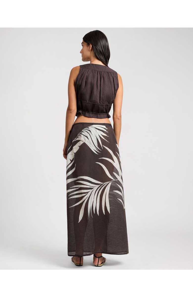 Onia Air Linen Tie Front Top, Alternate, color, Espresso