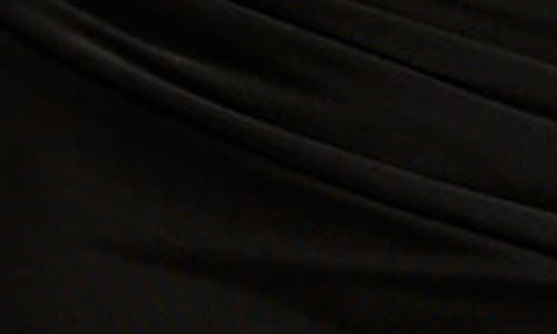 Bardot Veria Front Wrap Long Sleeve Mesh Gown In Black