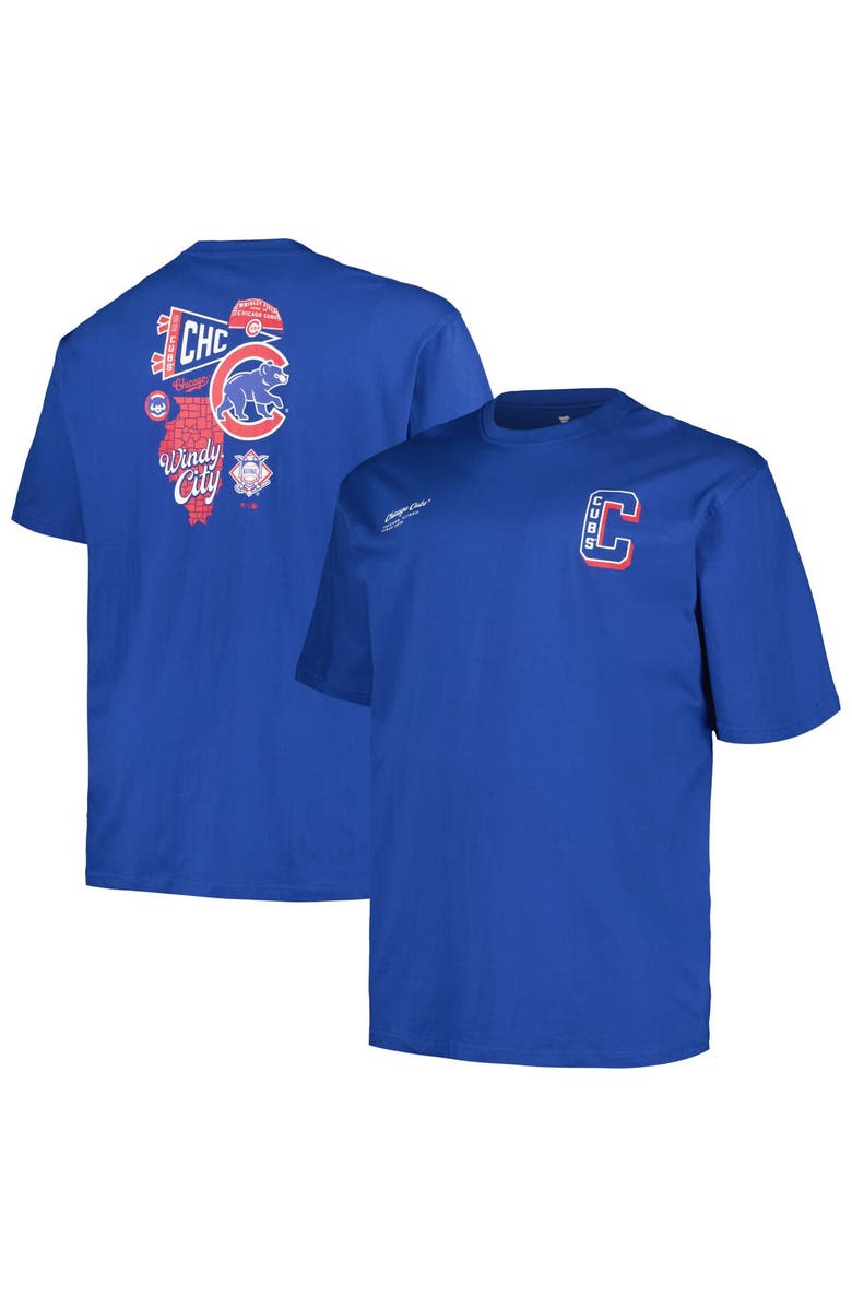 PROFILE Men's Profile Royal Chicago Cubs Big & Tall Split Zone T-Shirt, Alternate, color, 