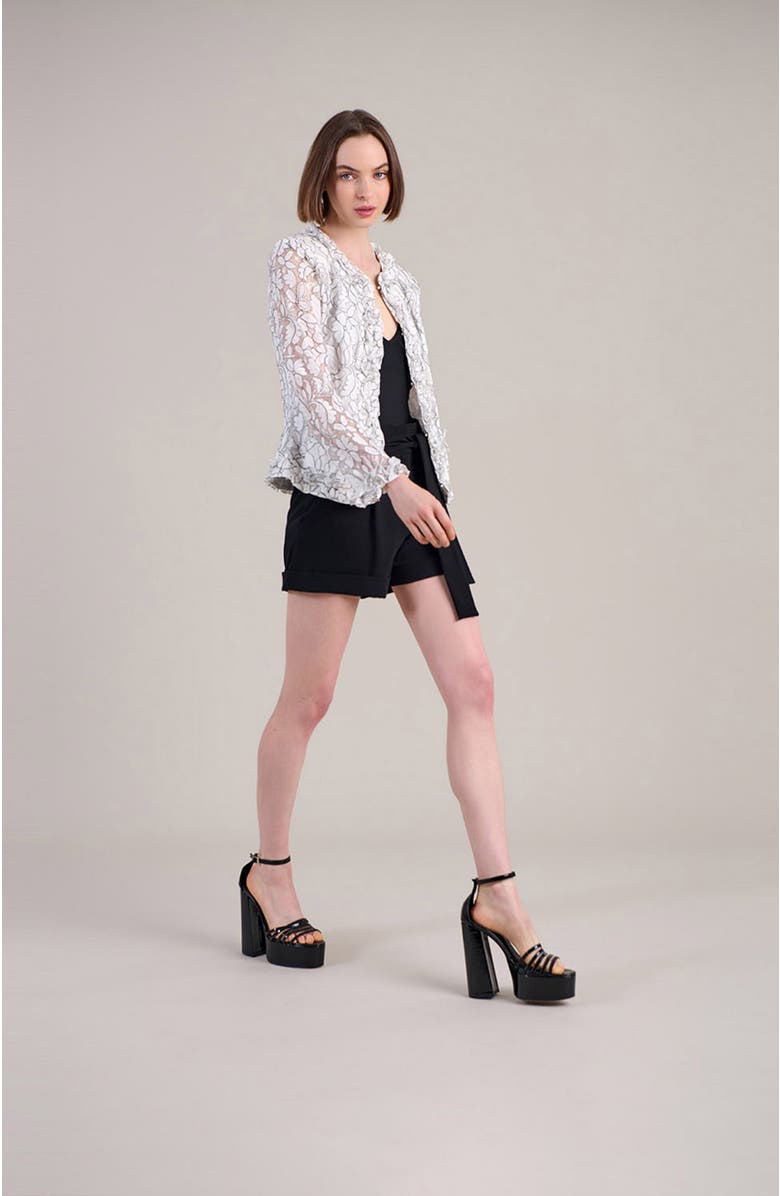 Anne Fontaine Women's  Giana White And Black Sheer Top, Alternate, color, Black/White