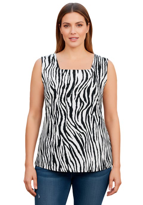 Stretch Cotton Square Neck Tank (Plus)