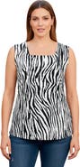 Jessica London Stretch Cotton Square Neck Tank