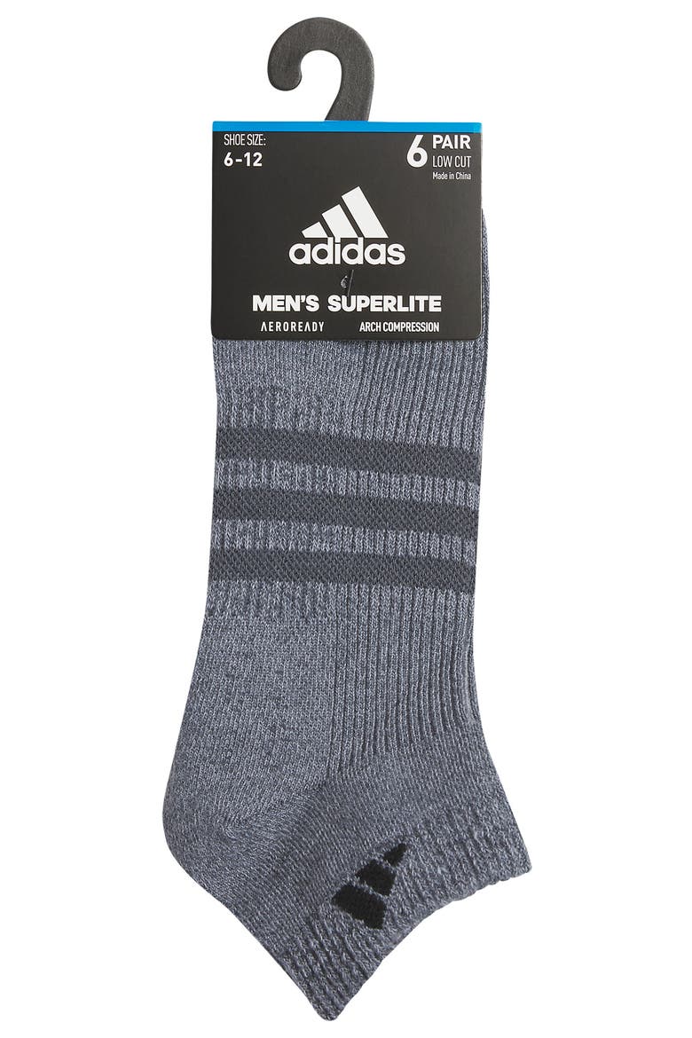 Superlite 3.0 6-Pack Ankle Socks, Alternate, color, GREY / BLACK