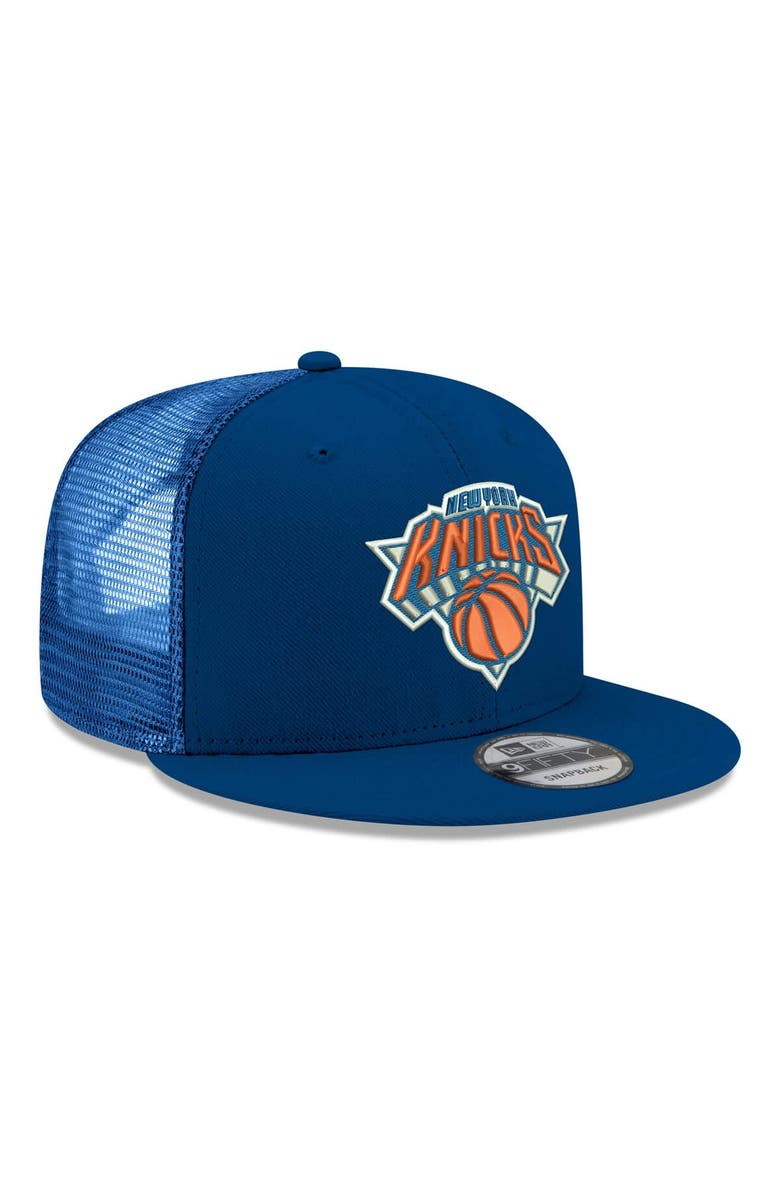 New Era Men's New Era Blue New York Knicks Core Logo Meshback 9FIFTY Snapback Hat, Alternate, color, Blue