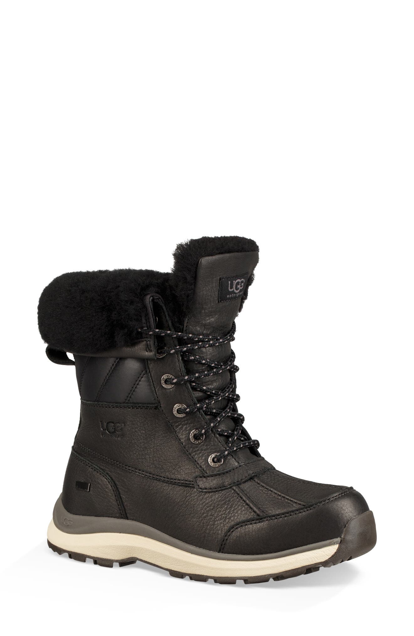 Adirondack III Waterproof Insulated Winter Bootie, Main, color, BLACK LEATHER