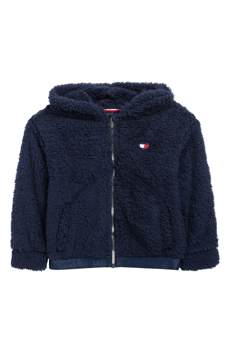 Tommy Hilfiger Kids' Minky Faux Fur Hooded Jacket, Main, color, Navy