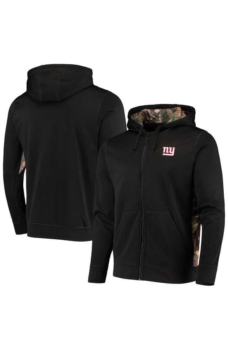 DUNBROOKE Men's Dunbrooke Black/Realtree Camo New York Giants Decoy Tech Fleece Full-Zip Hoodie, Main, color, 