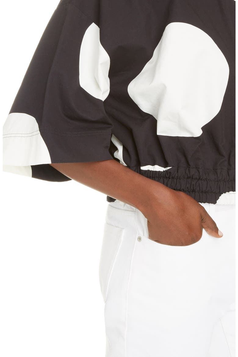 Carta Dot Crop Cotton Top, Alternate, color, BLACK