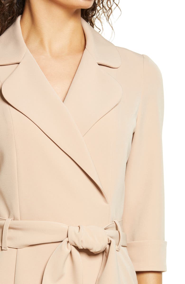 Black Halo Lucinda Faux Wrap Coat Dress, Alternate, color, Desert Sand