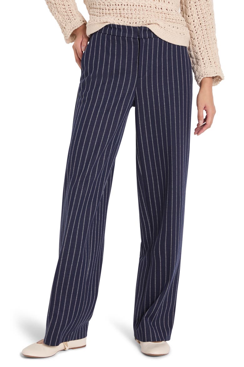 Leno Pinstripe Pants, Main, color, INDIGO MULTI