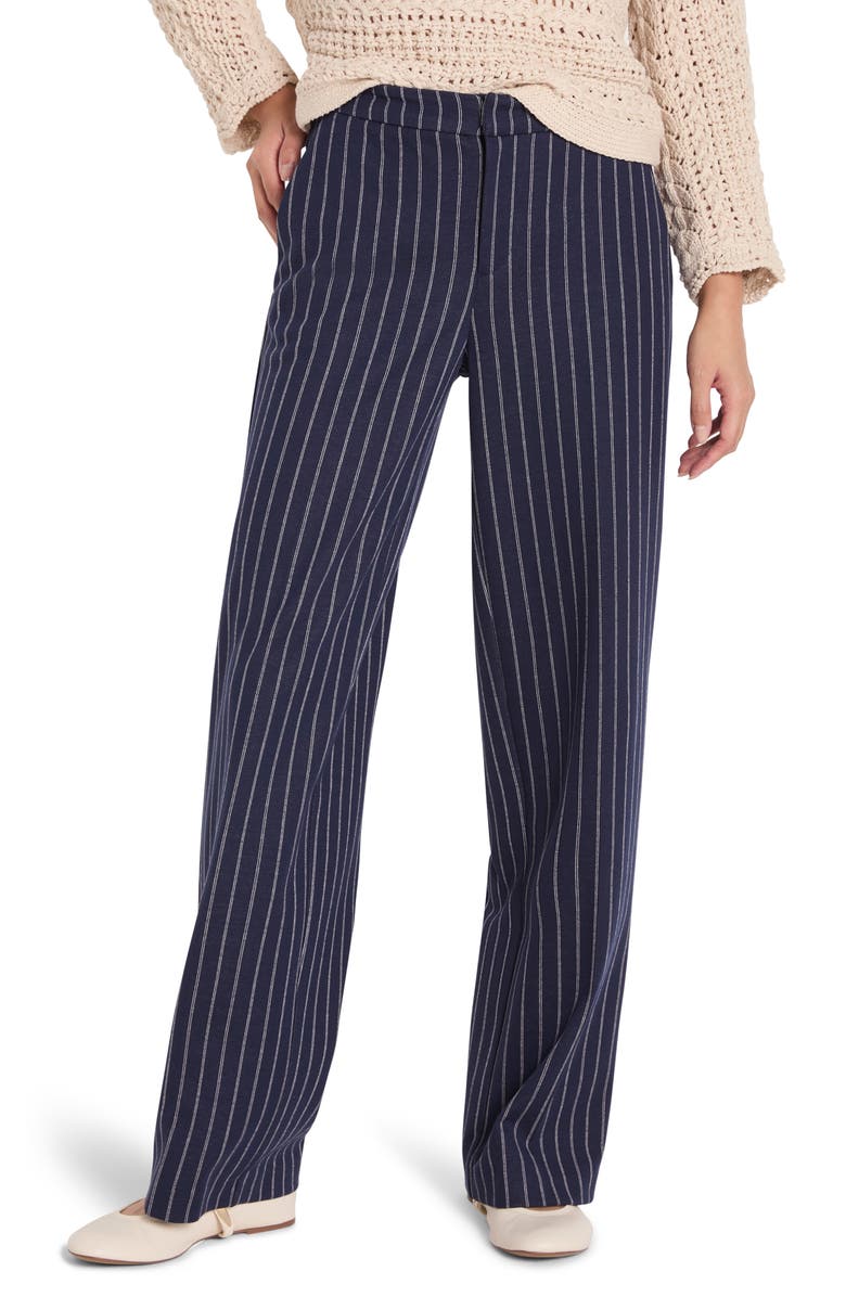 NIC+ZOE Leno Pinstripe Pants, Main, color, Indigo Multi