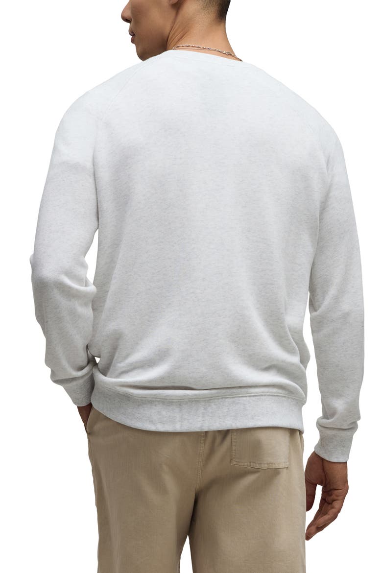Crewneck French Terry Sweatshirt, Alternate, color, HEATHER WHITE