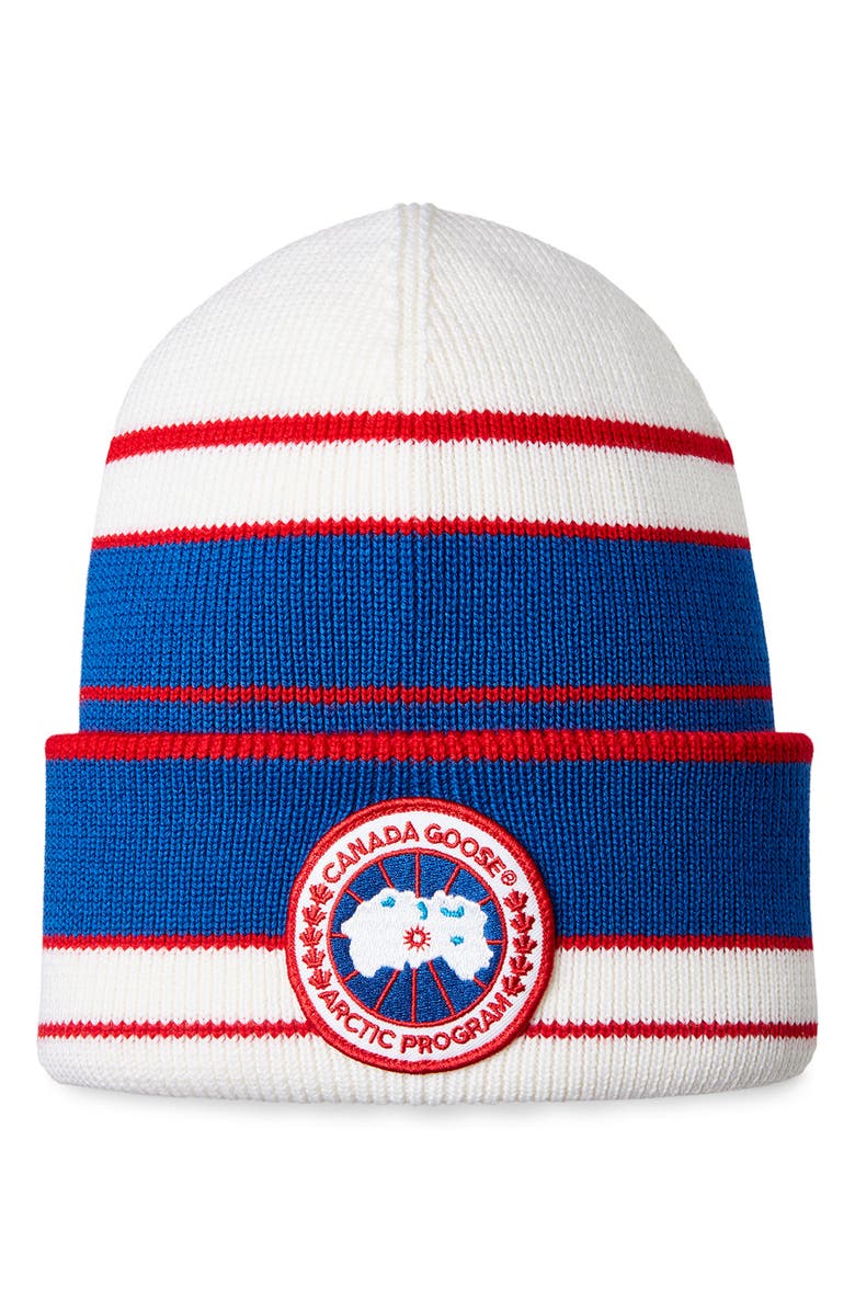 Canada Goose Arctic Heritage Stripe Merino Wool Toque Beanie, Main, color,