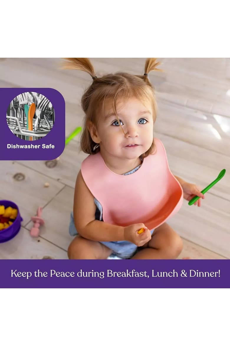 Silicone Baby Feeding Spoon Set 5 Piece, Alternate, color, Lavender Dream
