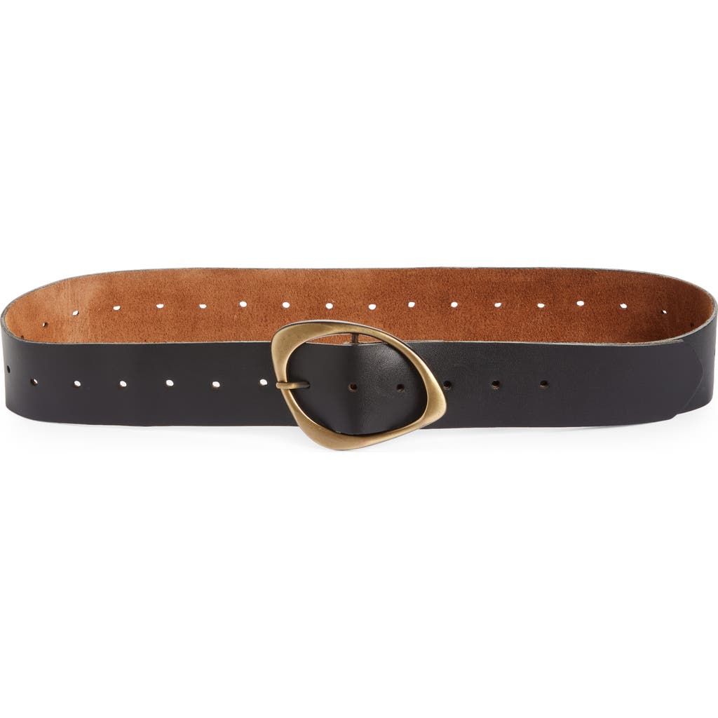 Ada Luxe Leather Belt In Black