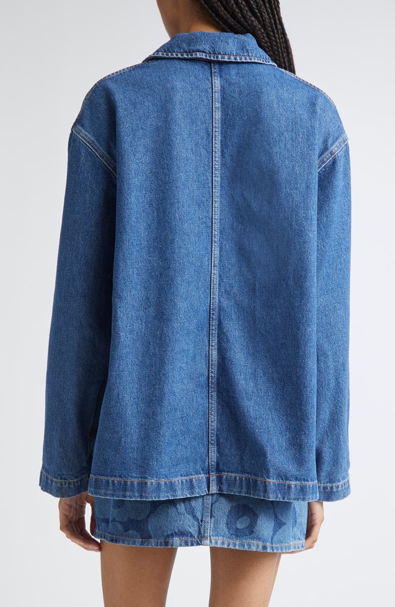 Marimekko Maridenim Poweri Unikko Denim Jacket, Alternate, color, Worn Indigo