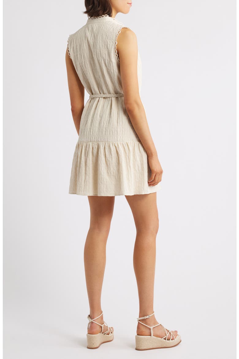 Ginny Textured Sleeveless Minidress, Alternate, color, CREAM