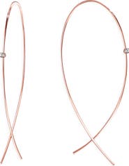 LANA Small 14K Gold Upside Down Diamond Hoop Earrings