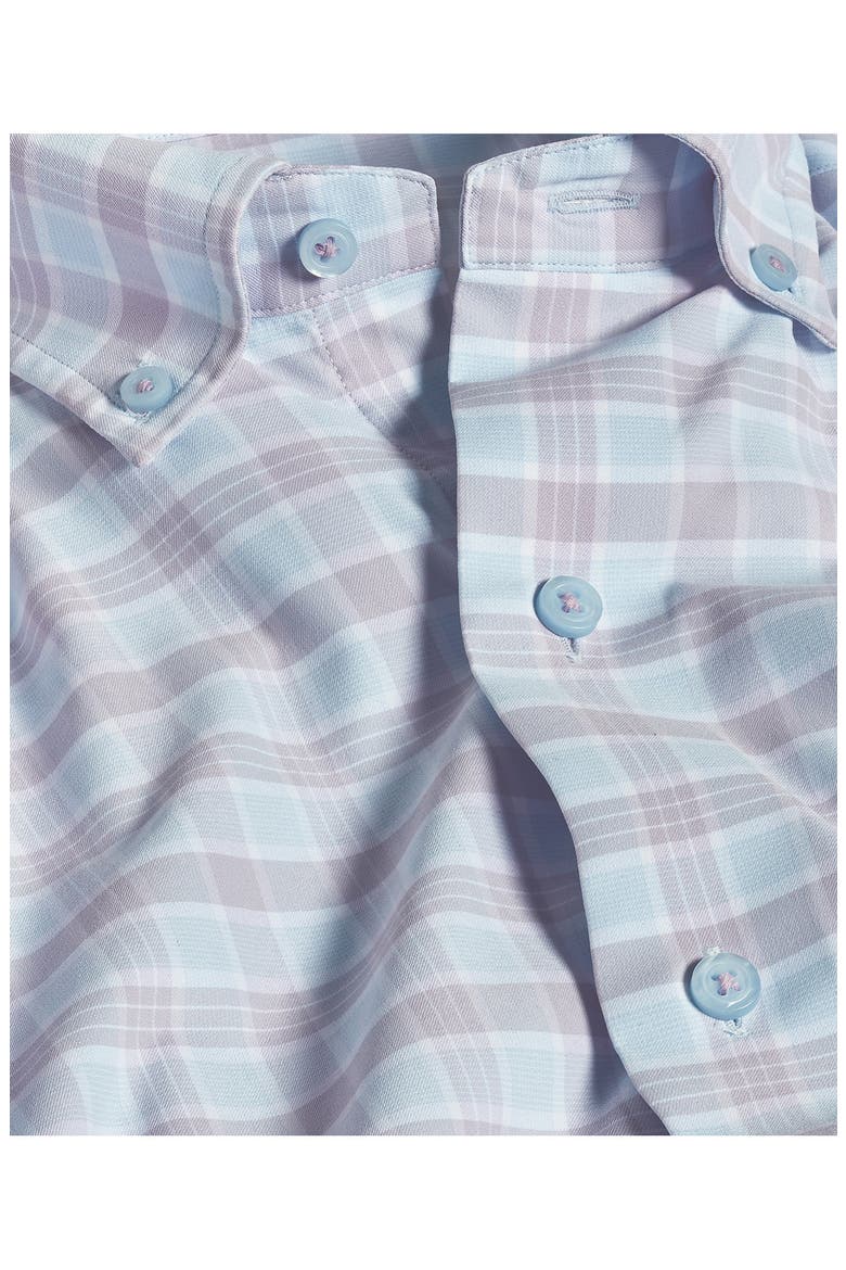 Twill Check Performance Sport Shirt, Alternate, color, SKY/ LILAC