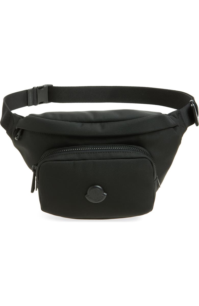 Moncler Durance Water Repellent Belt Bag, Main, color, Black