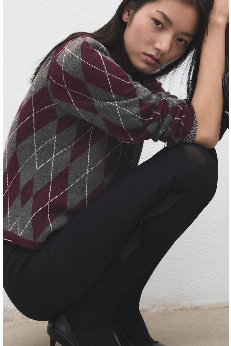 Argyle Crewneck Sweater, Alternate, color, MEDIUM HEATHER GREY