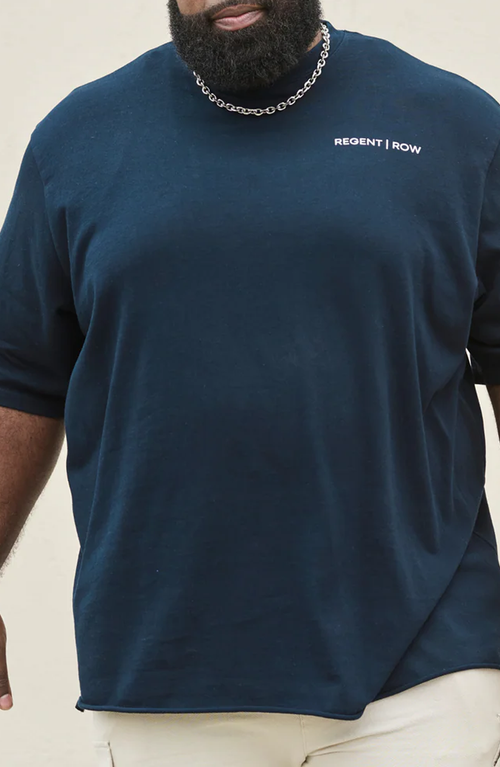 Regent Row Organic Cotton Tee W/ Rr Logo In Blue