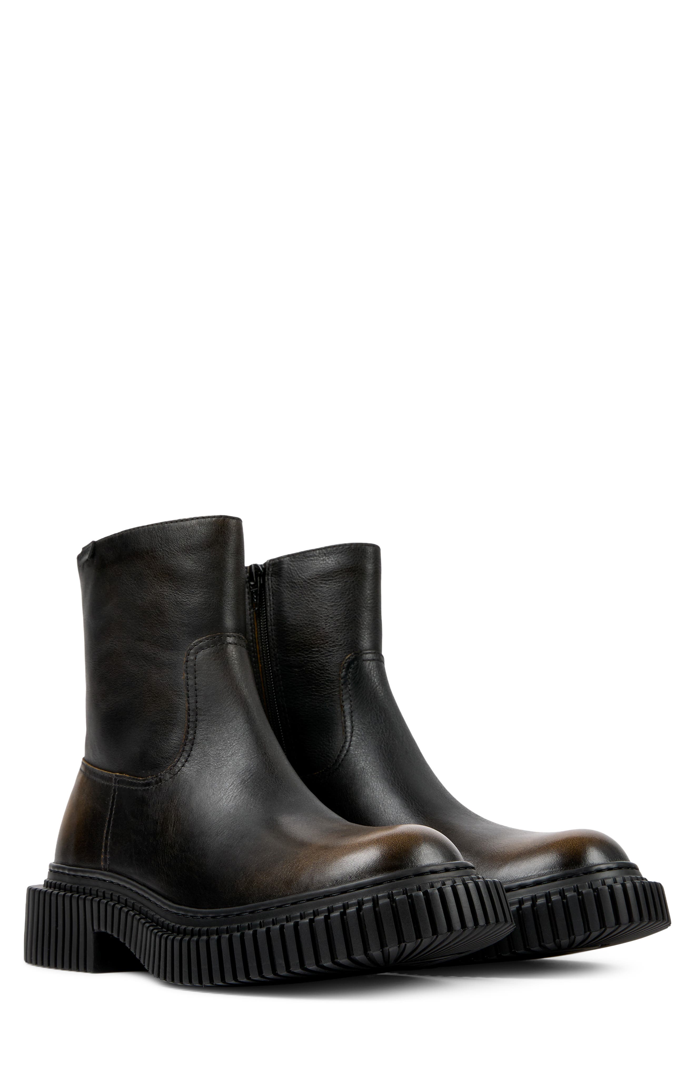 Pix Berlin Leather Ankle Boot, Main, color, BROWN MULTI