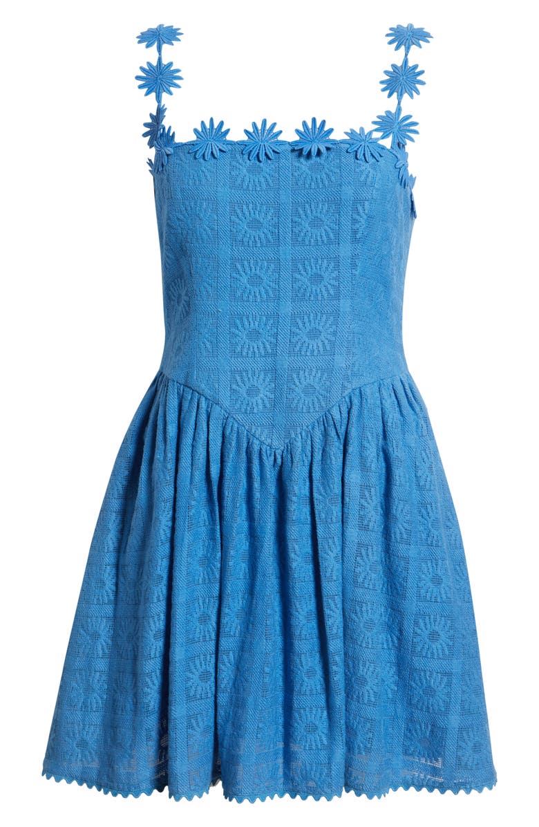 Saylor Finn Floral Sleeveless Sundress, Alternate, color, Cornflower