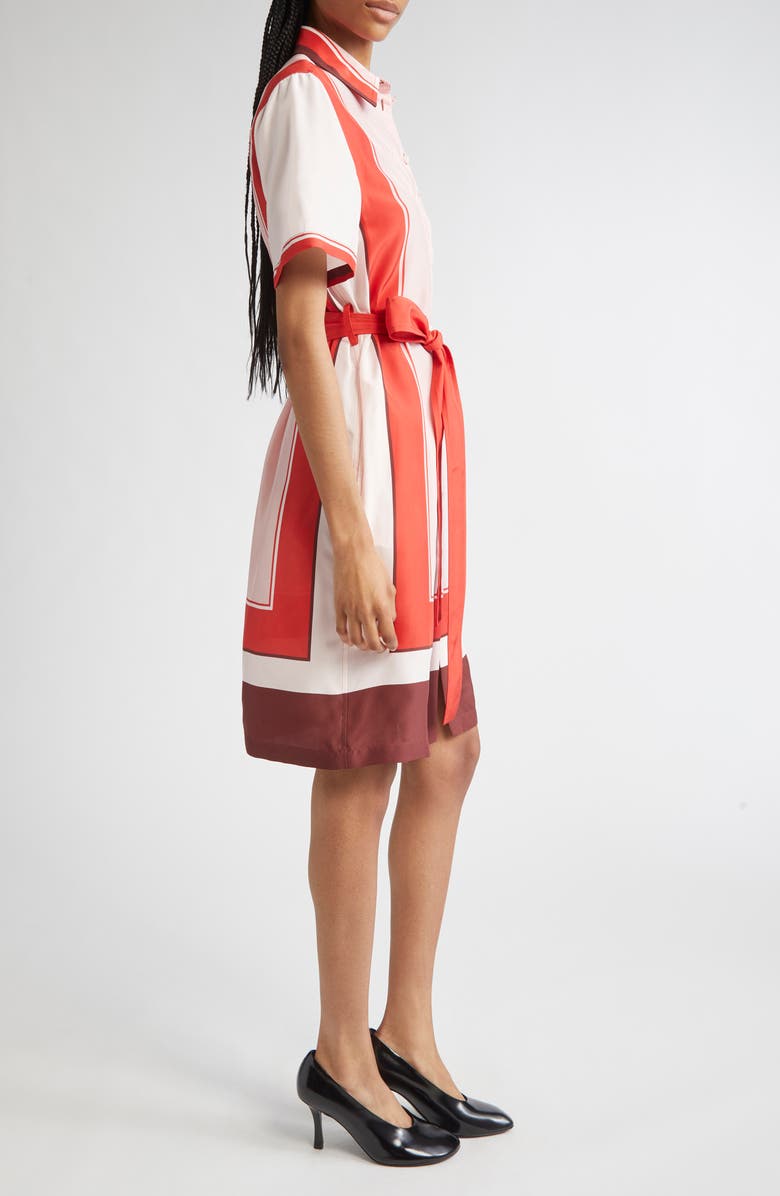 Burberry Scarf Print Short Sleeve Silk Shirtdress, Alternate, color, Box Ip Pattern