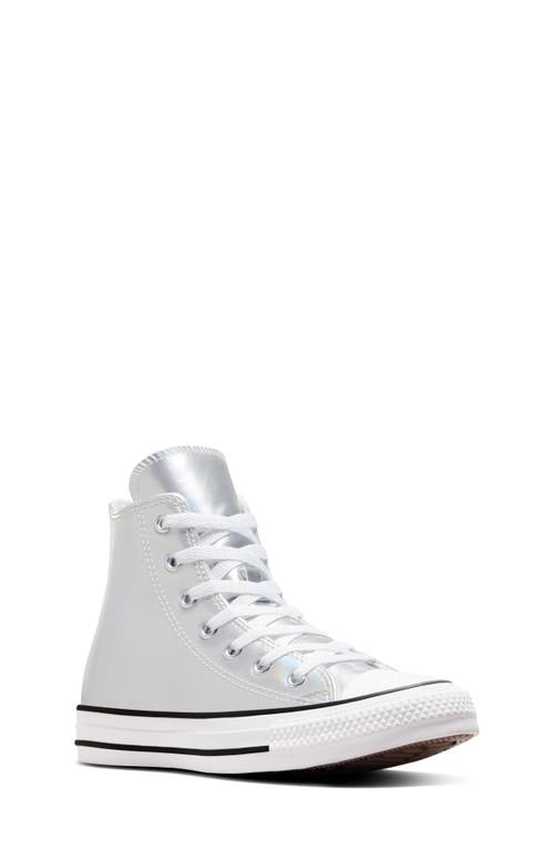 Converse Girls' Chuck Taylor All Star Lace Up Sneakers - Big Kid In Silver/white/silver