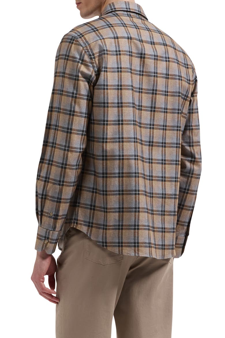 Julian Plaid Cotton Button Up Shirt, Alternate, color, CAMEL