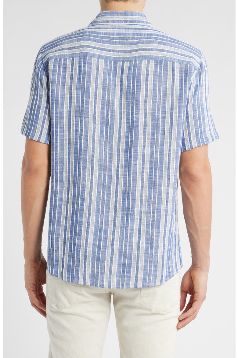 Penning Stripe Short Sleeve Button-Up Shirt, Alternate, color, BLUE