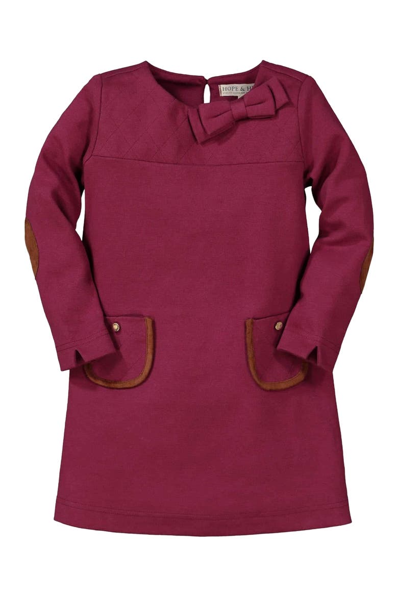 Baby Girls' Quilted Ponte Riding Dress, Infant, Alternate, color, Berry