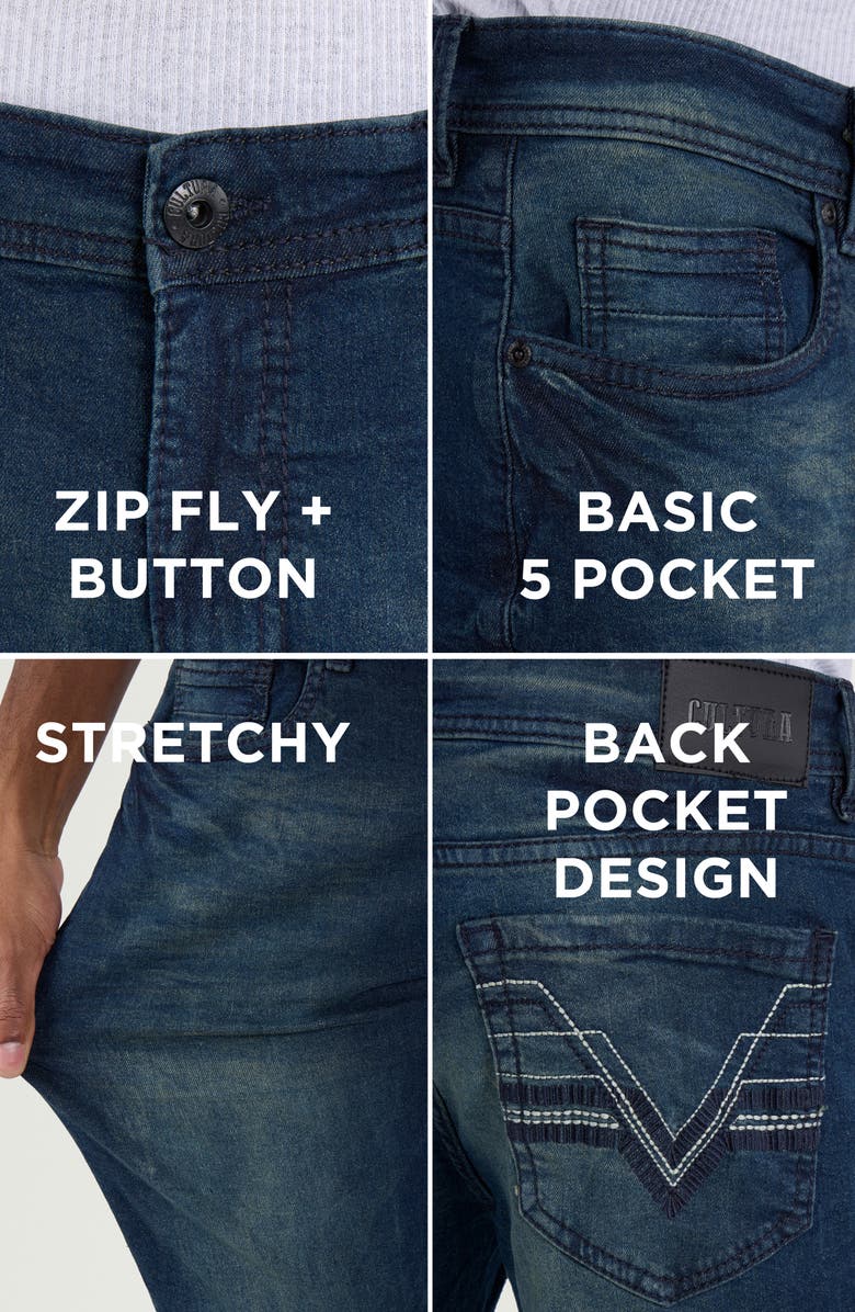 XRAY Saddle Stitch Stretch Straight Leg Jeans, Alternate, color, Dark Blue Tint