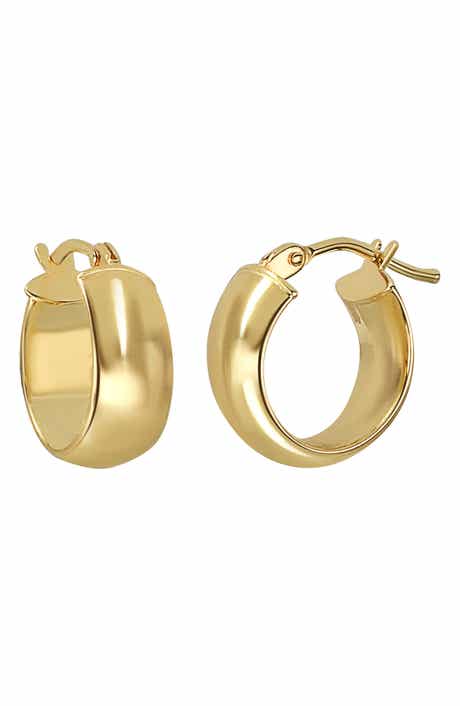 Bony Levy 14K Gold Wide Huggie Hoop Earrings