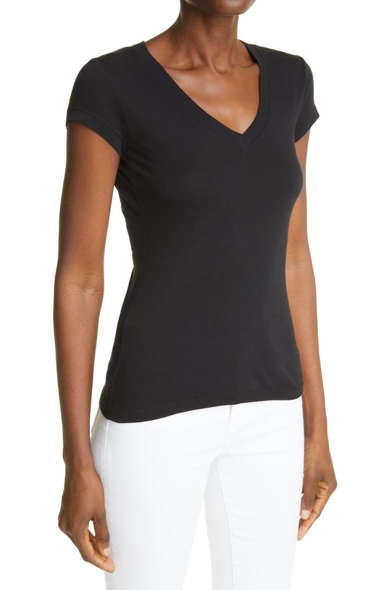 L'AGENCE Becca V-Neck T-Shirt, Alternate, color,