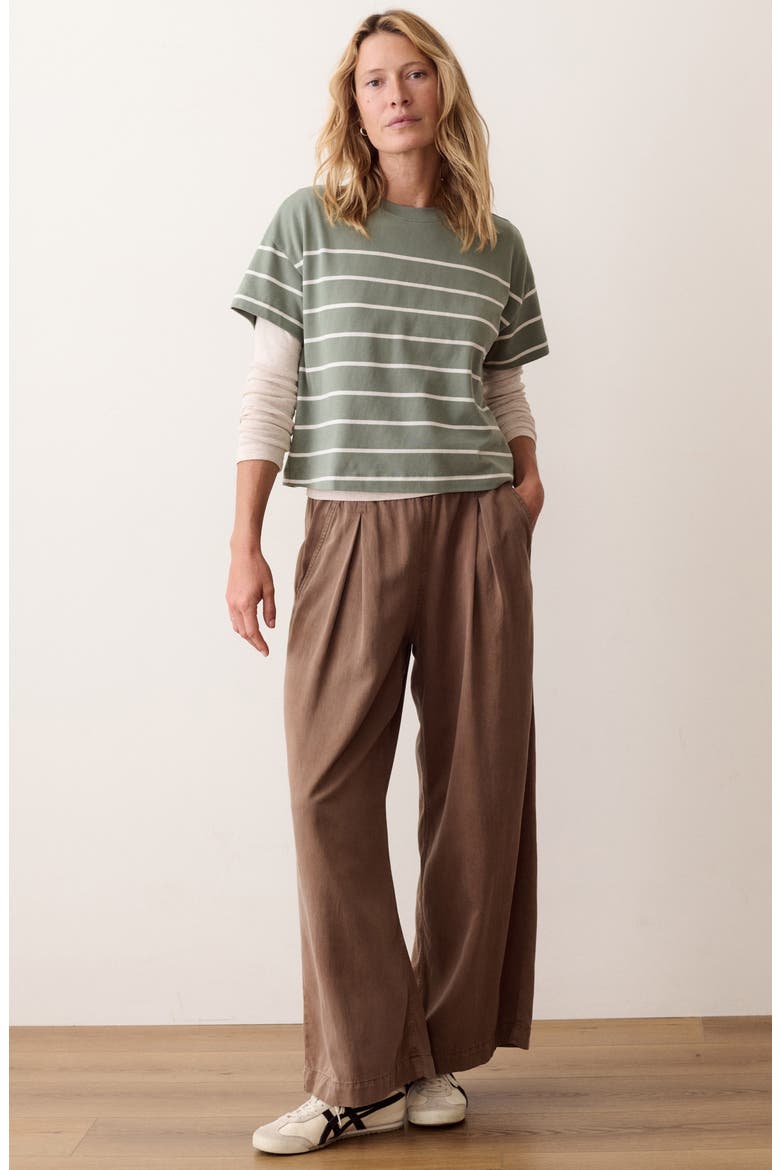 Miracle Jersey Striped Crewneck T-Shirt, Alternate, color, SAGE AND WHITE STRIPE