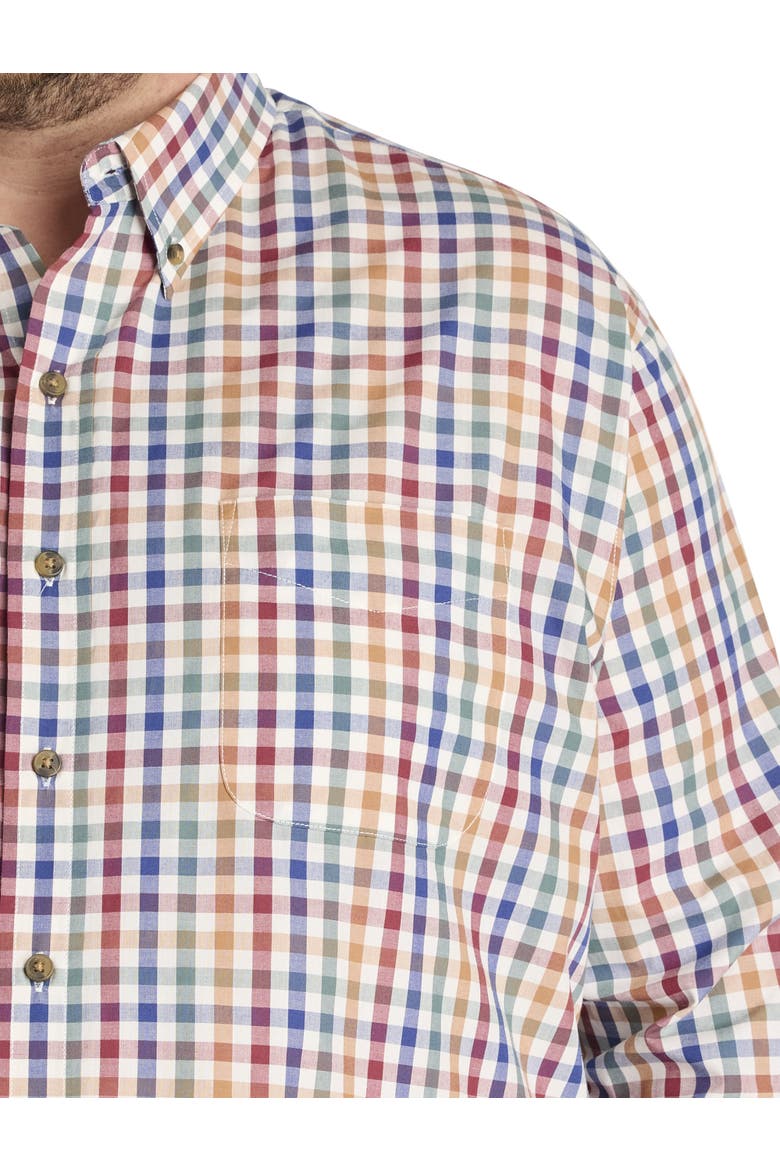 Big & Tall Easy-Care Small Plaid Sport Shirt, Alternate, color, MULTI